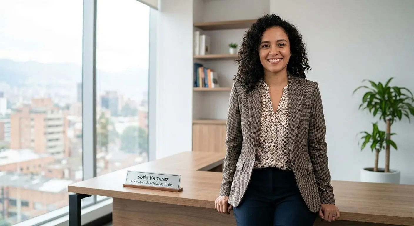 Consultora de contenidos digitales en entorno profesional