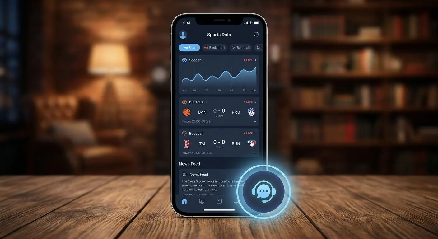 Abrir chat desde el celular Interfaz móvil con icono de chat resaltado