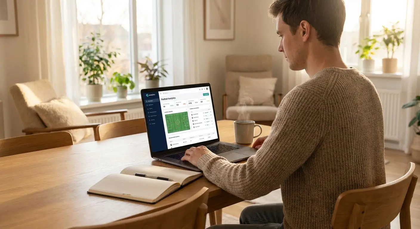 Juego responsable y control Usuario controlando su actividad de fútbol online de forma responsable