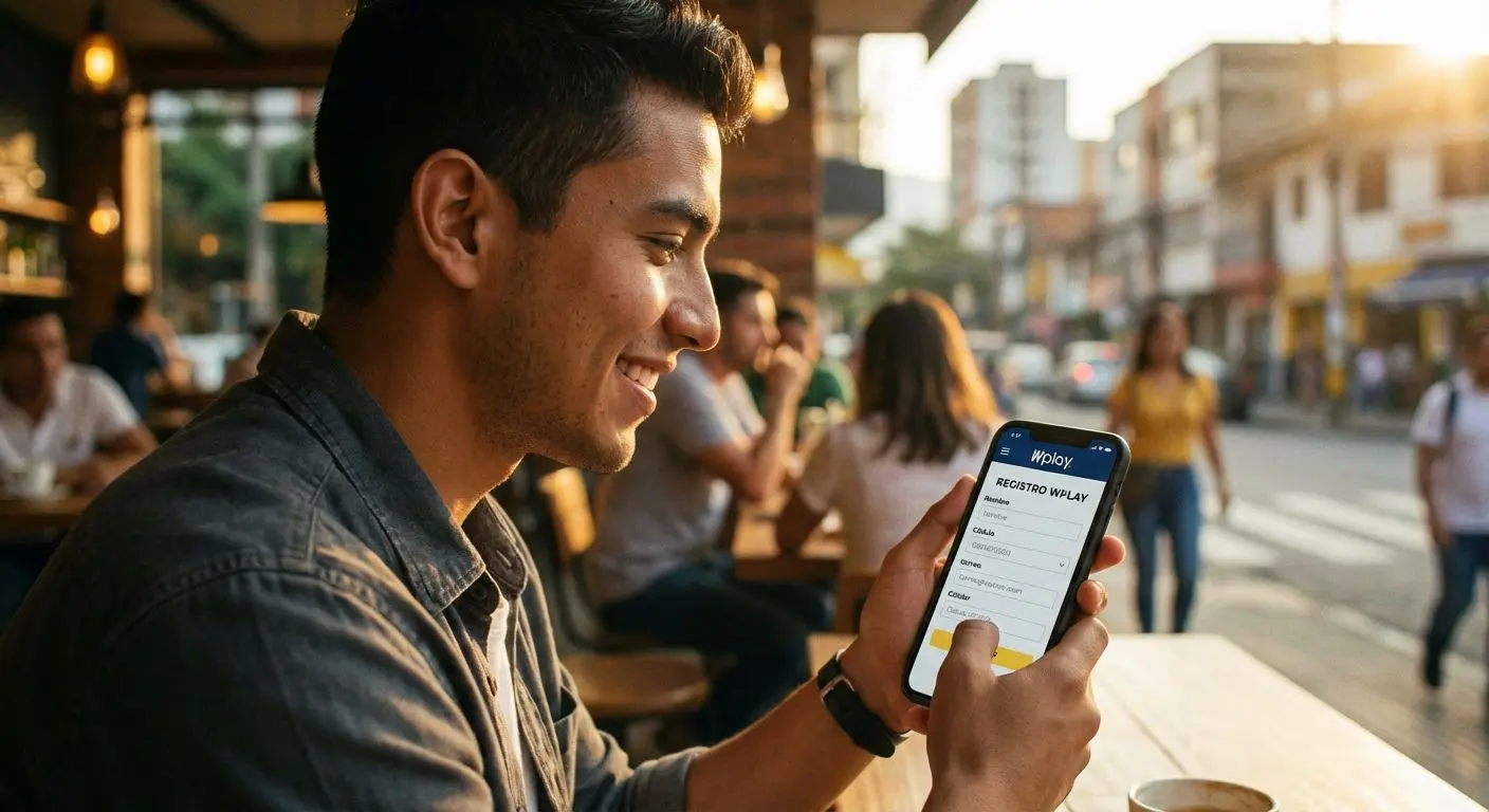 Joven colombiano registrándose en Wplay Colombia a través del móvil