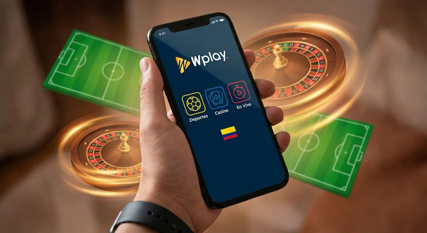 Interfaz intuitiva de la aplicación móvil de Wplay en un smartphone