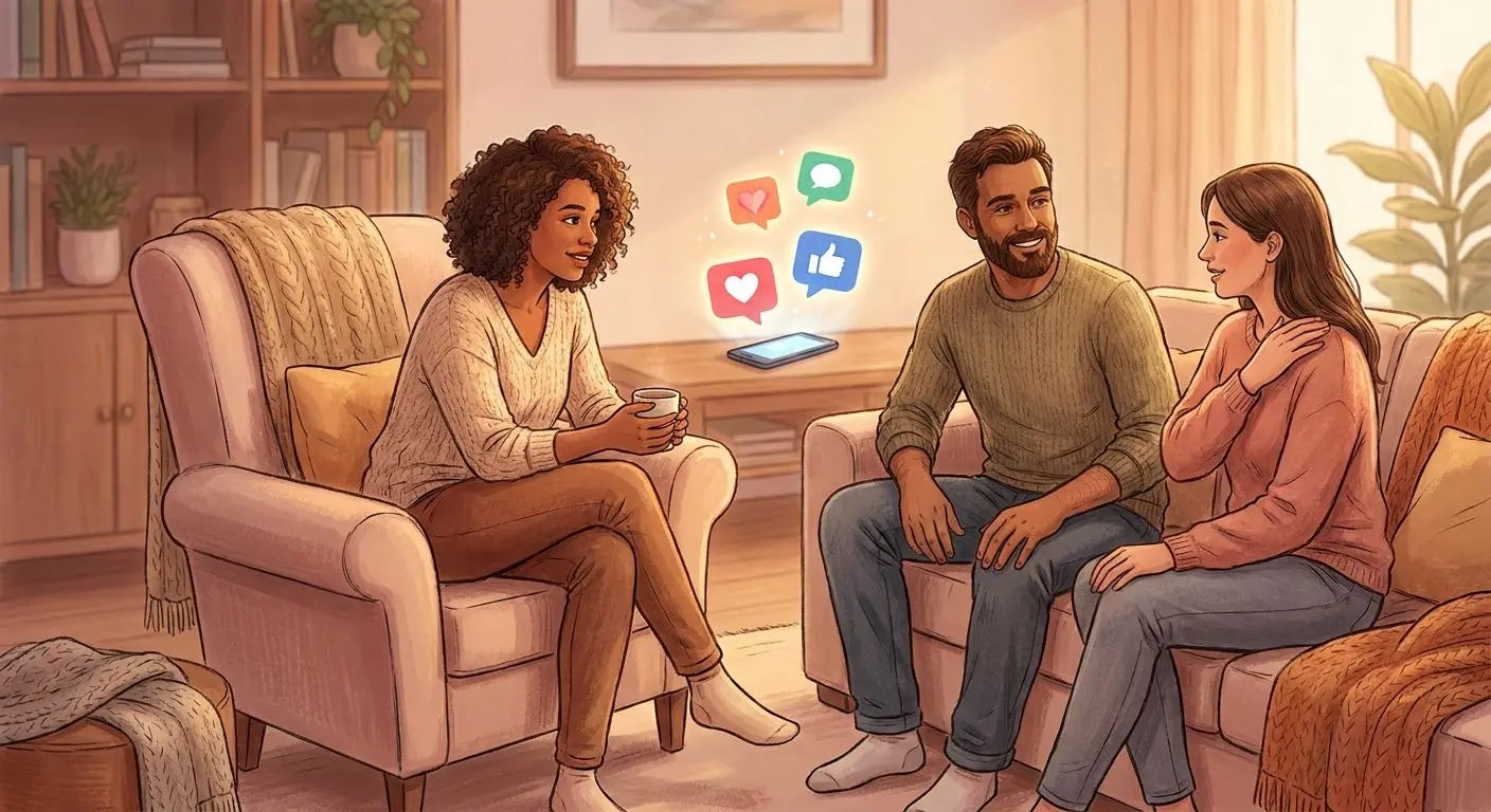 Grupo de personas conversando y apoyándose sobre hábitos de juego